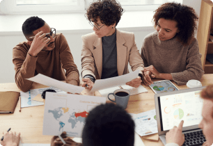 A group of people in a meeting.