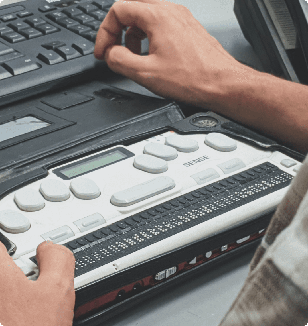 A man using a keyboard